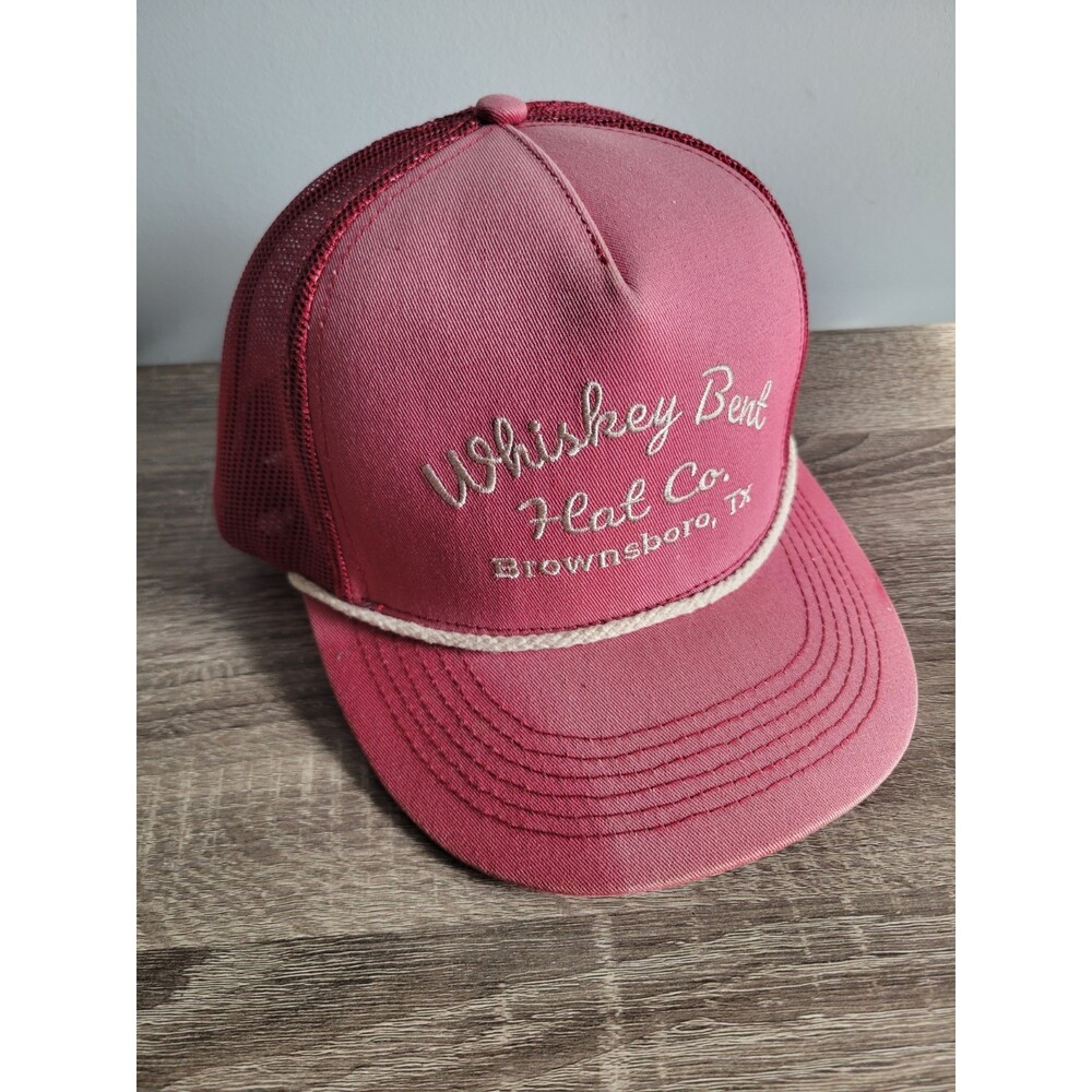 Whiskey Bent Hat Co Maroon Adjustable Snapback Mesh Trucker Hat Western Ranch